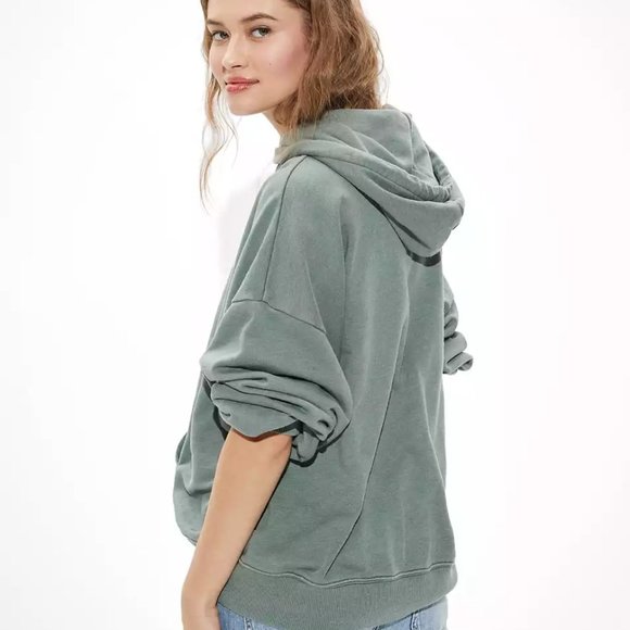 AE Forever Slouchy Hoodie Deep Forest Green - Picture 3 of 5